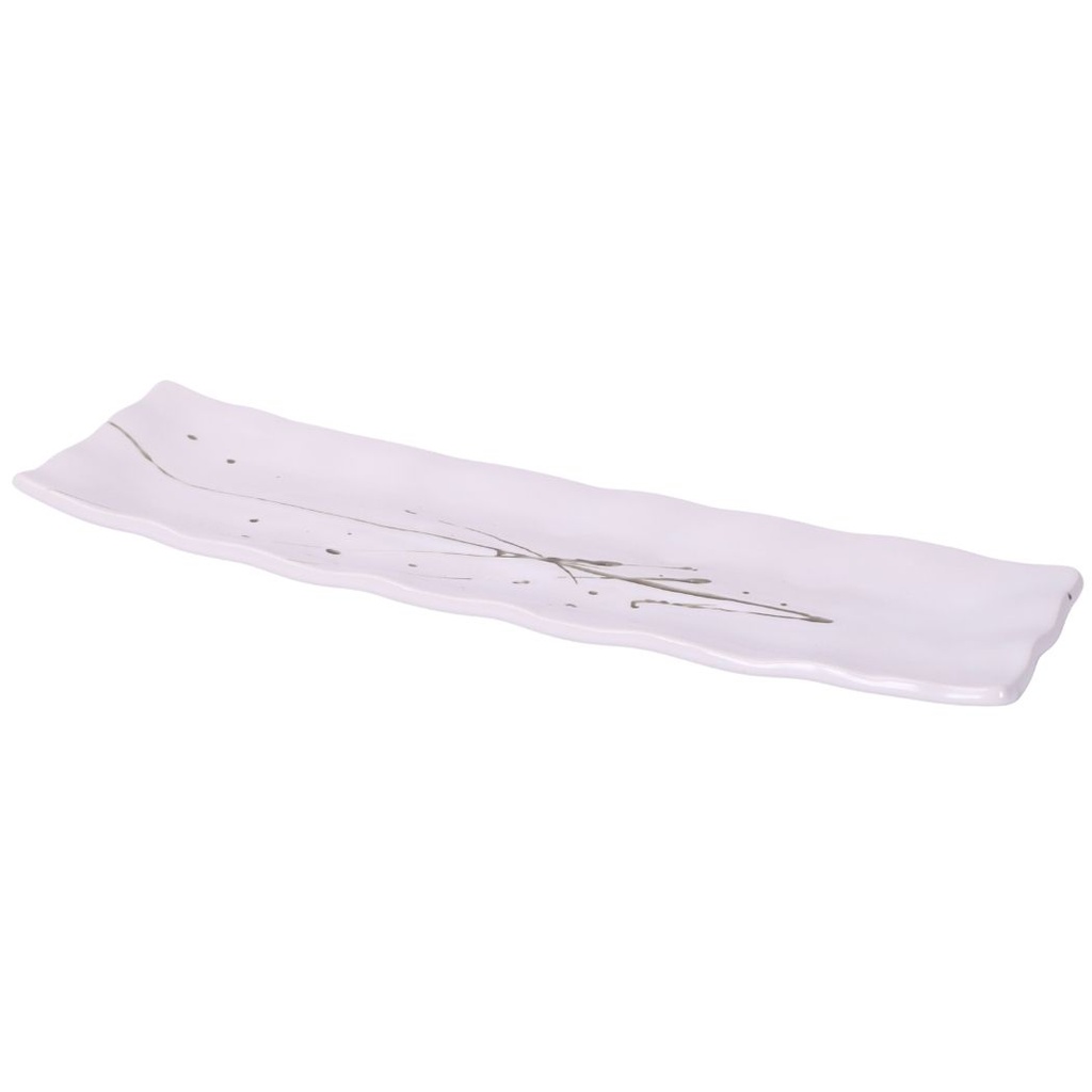 白乱刷毛サンマ皿 12.5"