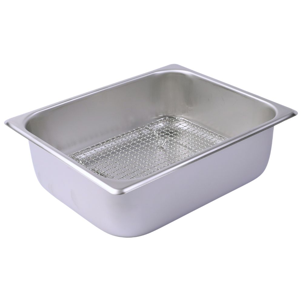 Stainless Steel Tray with Net 32.5x26.5x15 cm