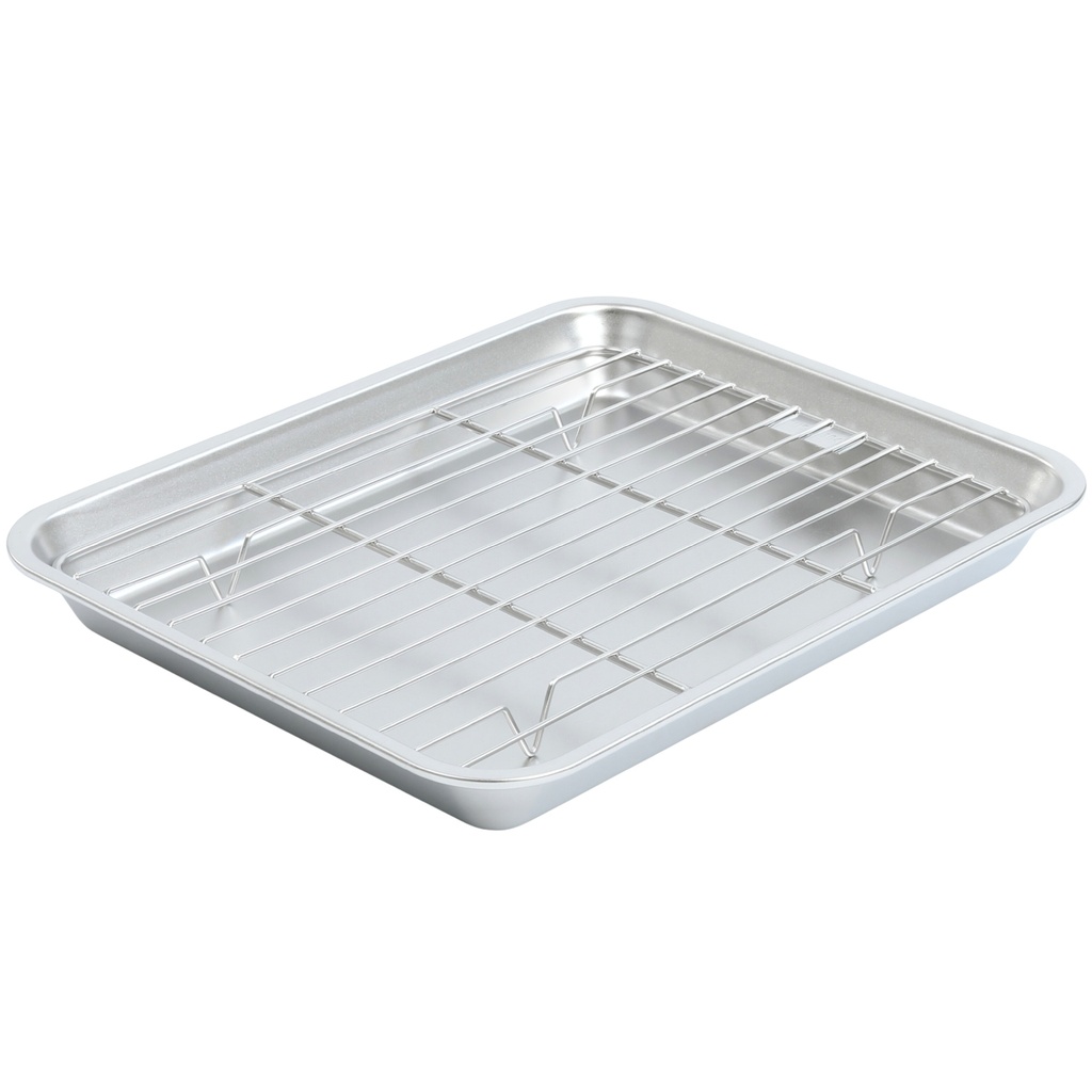 Stainless Steel Tray with Net 29x23x3 cm