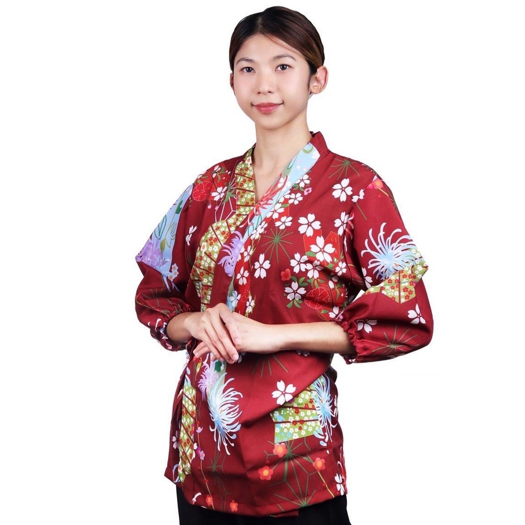 ชุดพนักงานหญิงฮานะสีแดง XL