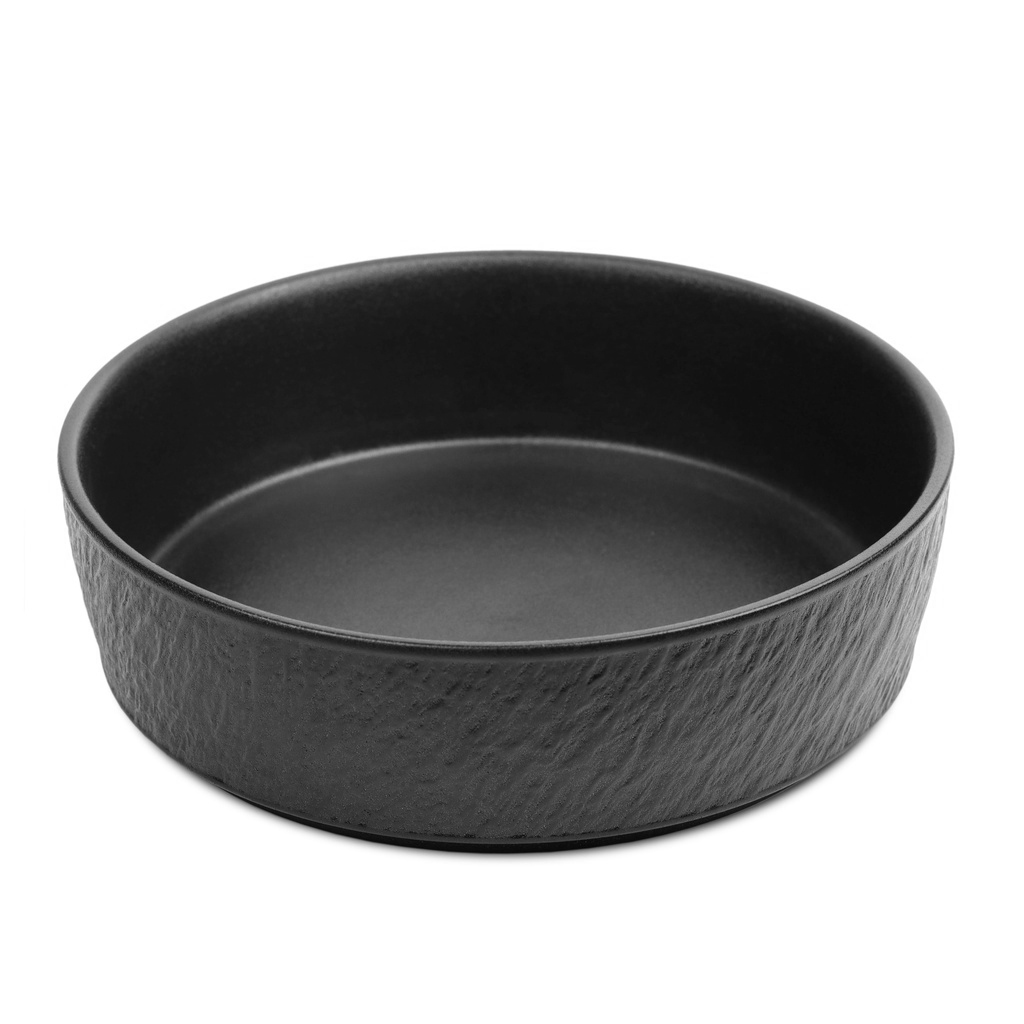 จานขอบตั้งลายหินสีดำ 10 นิ้ว