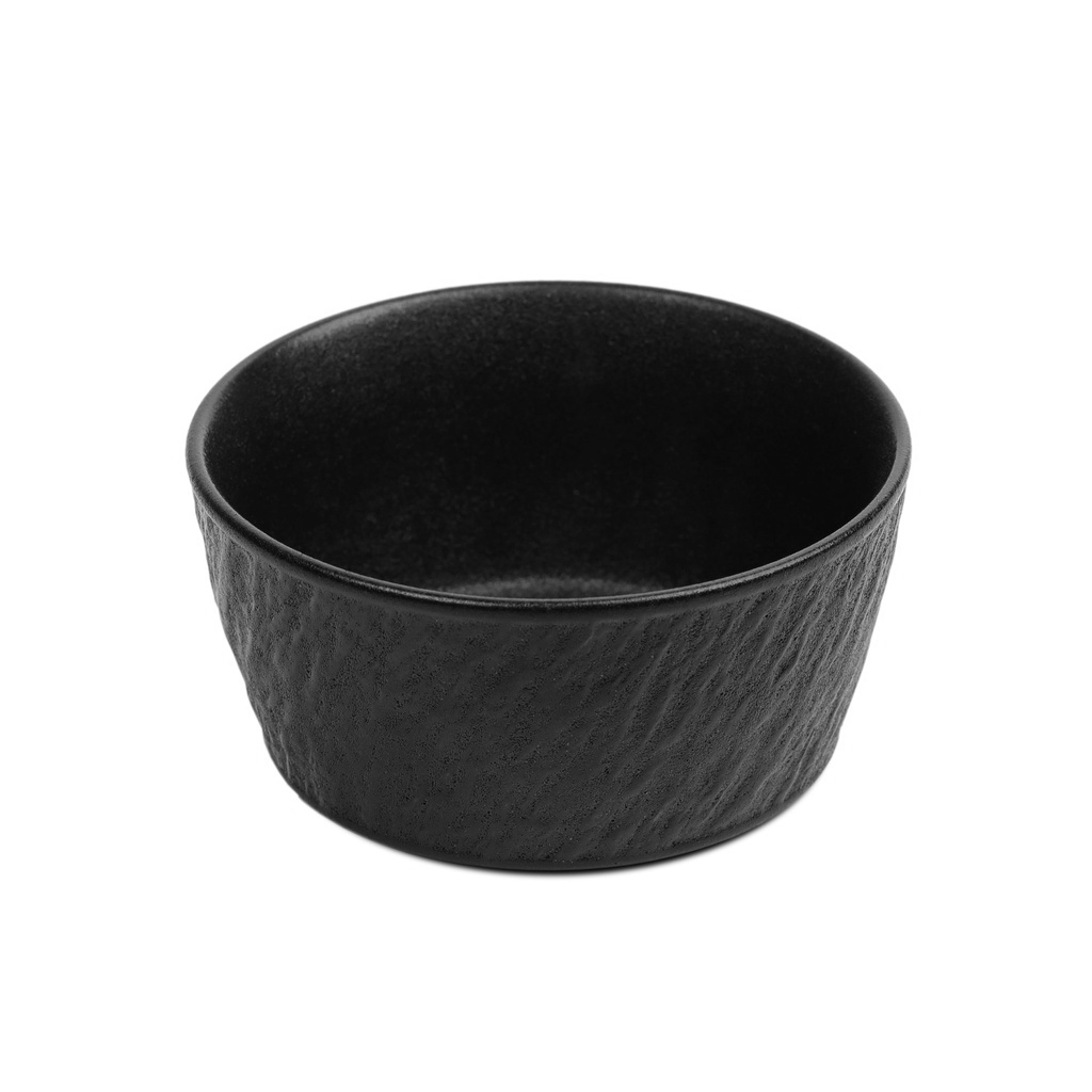 จานขอบตั้งลายหินสีดำ 4.5 นิ้ว