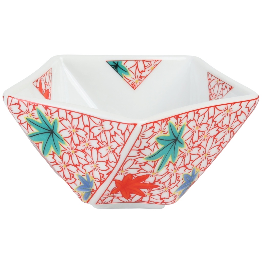 ถ้วยห้าเหลี่ยมลายฉลุสีแดง 3.5 นิ้ว