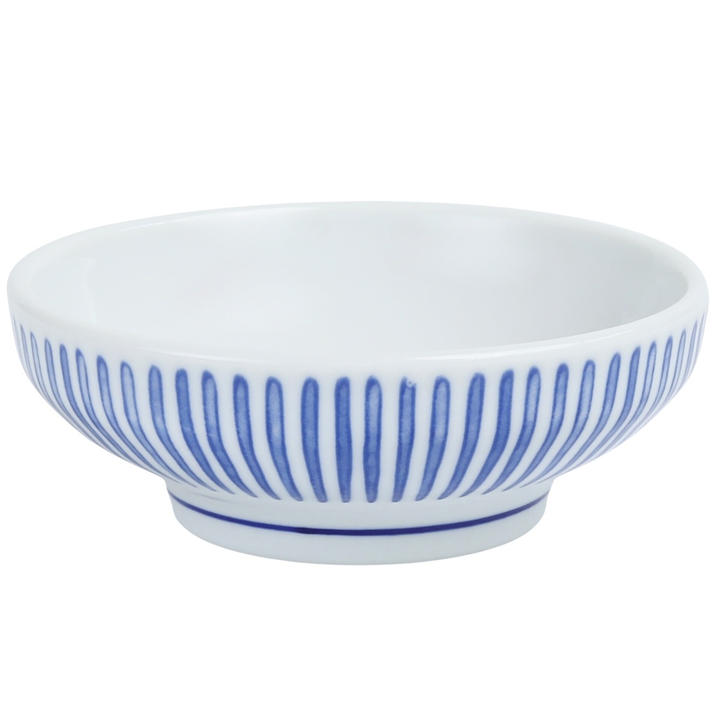 ชามกลมเตี้ยลายฝนสีน้ำเงิน 4.75 นิ้ว