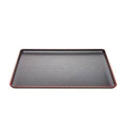 [ABS0037] Red Rimmed Rectangle Tray 42.3x33 cm (Black)