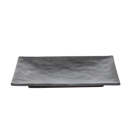 [MLM0090] Wagashi Rectangle Plate 8" (Zen Black)