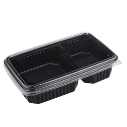 [DPP0098] 2 Compartment Disposable Box PP+PET (125x180x40 mm) (50 Set)