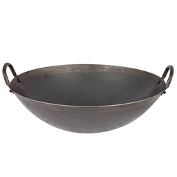 [KIR0005] Carbon Steel Wok With Double Handle 45 cm
