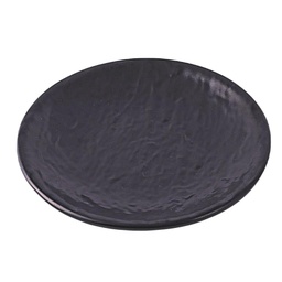 [MLM0203] Black round plate 8" (Rock pattern)