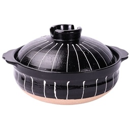 [CRM0804] Donabe nabe 21 cm (White Stripes)