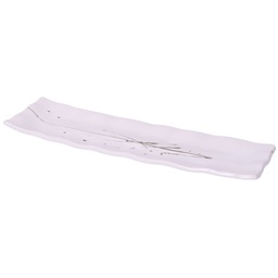 [CRJ0087] 白乱刷毛サンマ皿 12.5"