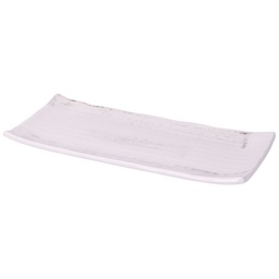 [CRJ0097] 粉引風車サンマ皿 10"