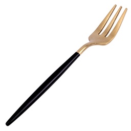 [KFS0072] Black-Gold Dessert Fork 131 mm
