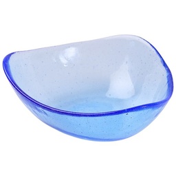 [GLS0131] Triangle Blue Glass Bowl 16 cm