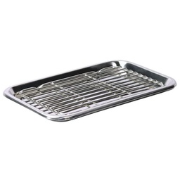 [SET0090] Stainless Steel Tray with Net 11" (Shallow)