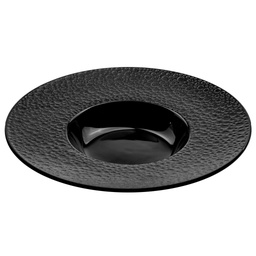 [CRM0942] จานซุปลายอุกกาบาตสีดำ 11 นิ้ว