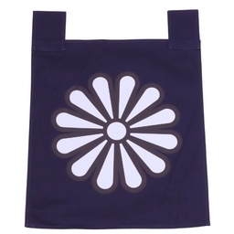 [SET0109] ผ้าม่านญี่ปุ่นสีน้ำเงินดอกคิกุ 35X40 ซม.