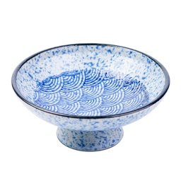 [CRM0996] พานลายคลื่นสีน้ำเงิน 5 นิ้ว