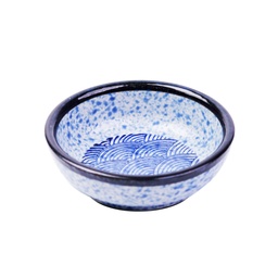 [CRM1001] ถ้วยน้ำจิ้มกลมลายคลื่นสีน้ำเงิน 4 นิ้ว