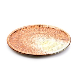 [CRM1016] จานกลมคาเฟ่ลายเปลวสุริยะ 18.5 ซม.