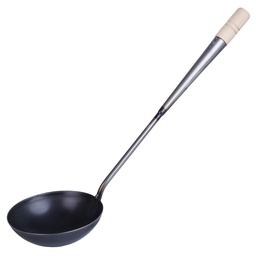 [KJP0793] Iron Round Ladle with Wooden Handle 12.8 cm