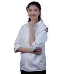 [CLH0101] ชุดเชฟแขนยาวสีขาวซ่อนรังดุม 2XL