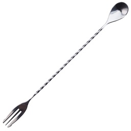 [KFS0084] Bartender Twisted Double-Ended Spoon and Fork 9" (18-8)