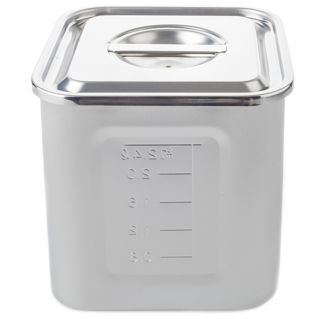 Stainless Steel Square Pot with Scale 13.5 cm 2300 ml