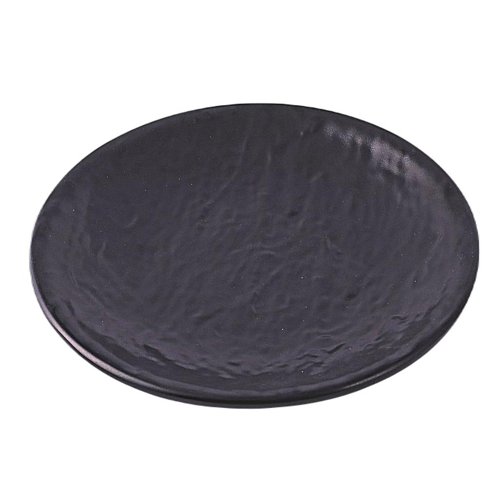Black round plate 8" (Rock pattern)