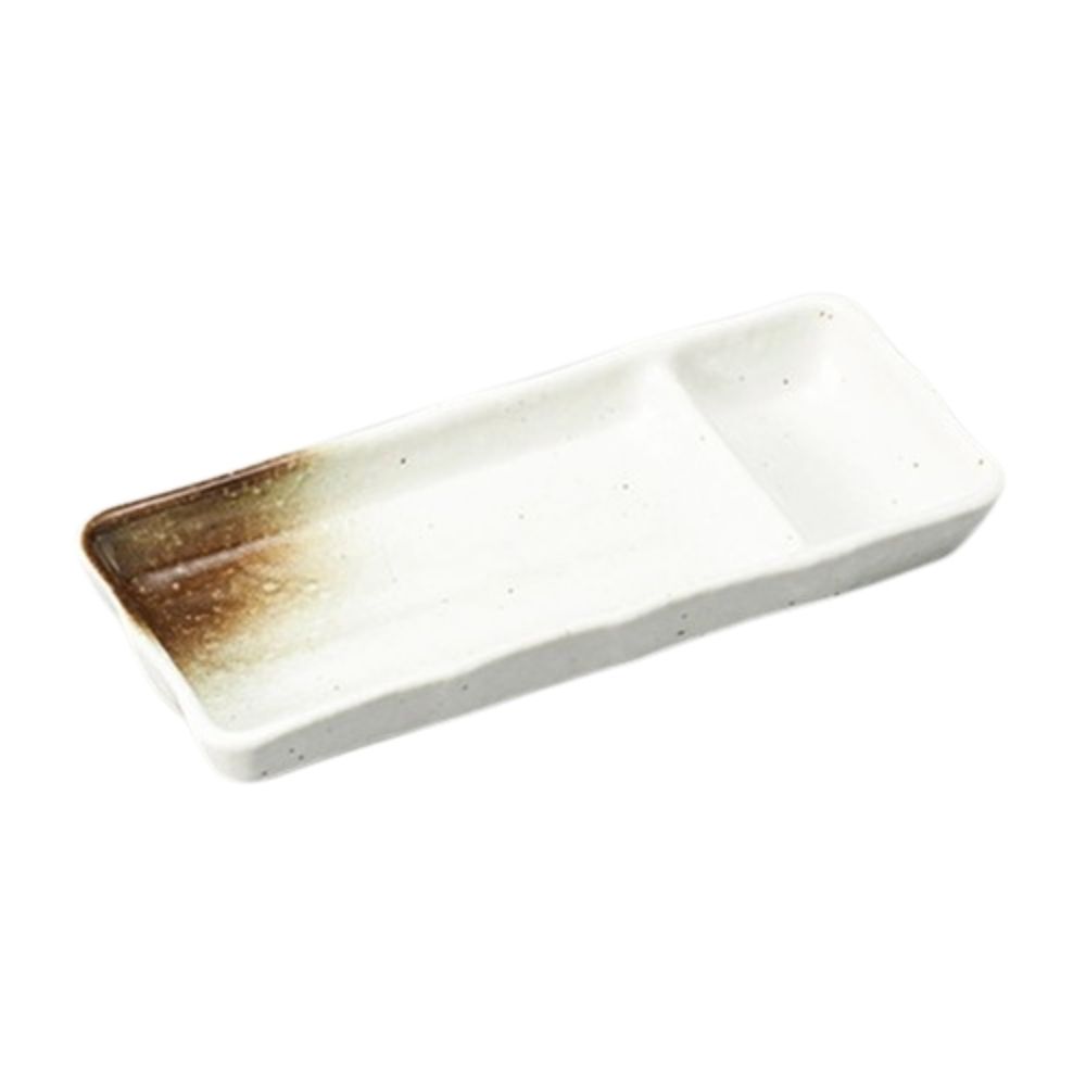 White (with Partition) Long Plate 7.5" (Discontinued)