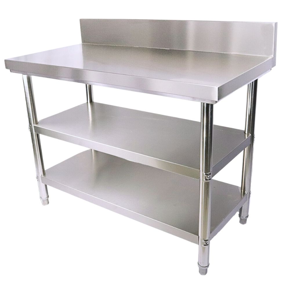 โต๊ะสเตนเลส(ชั้นวางของ 2 ชั้น) 60X140X85 ซม.