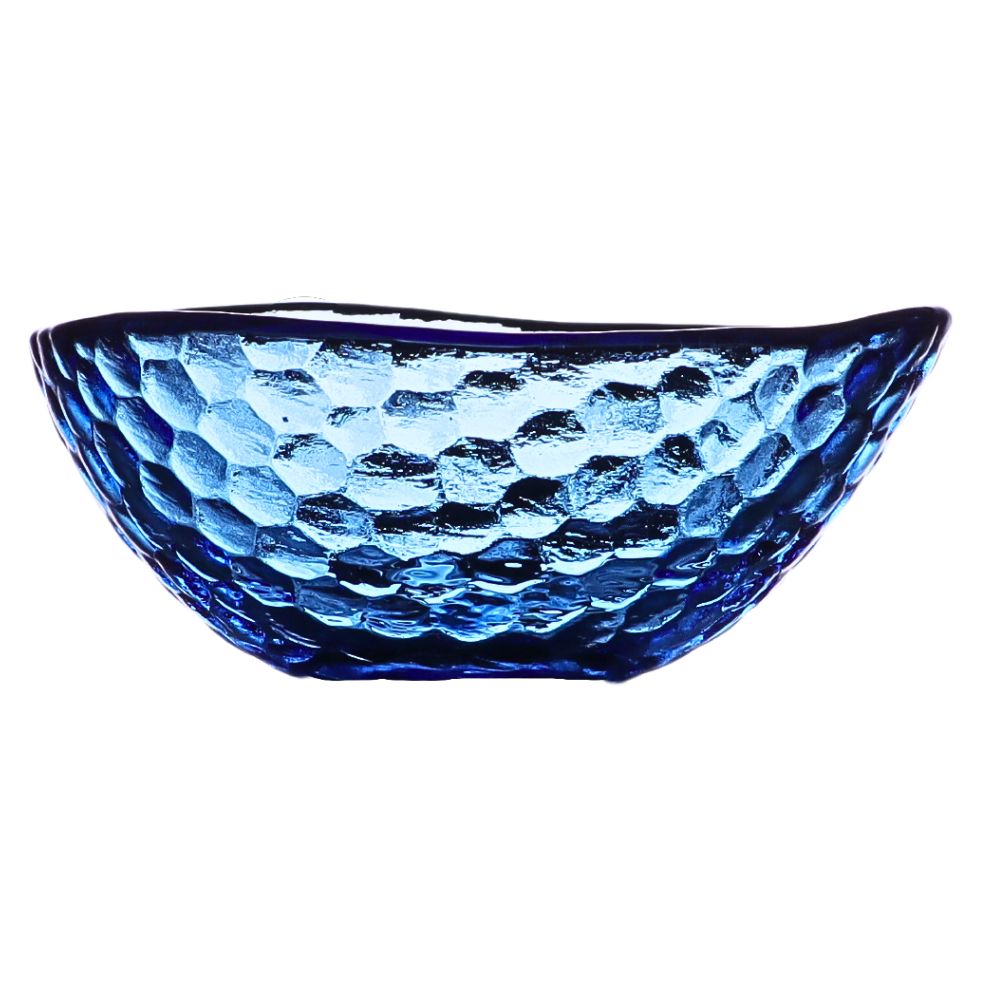 Triangle Blue Glass Bowl 9 cm