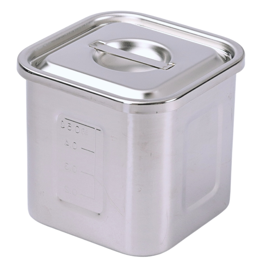 Stainless Steel Square Pot with Scale  9 cm 700 ml