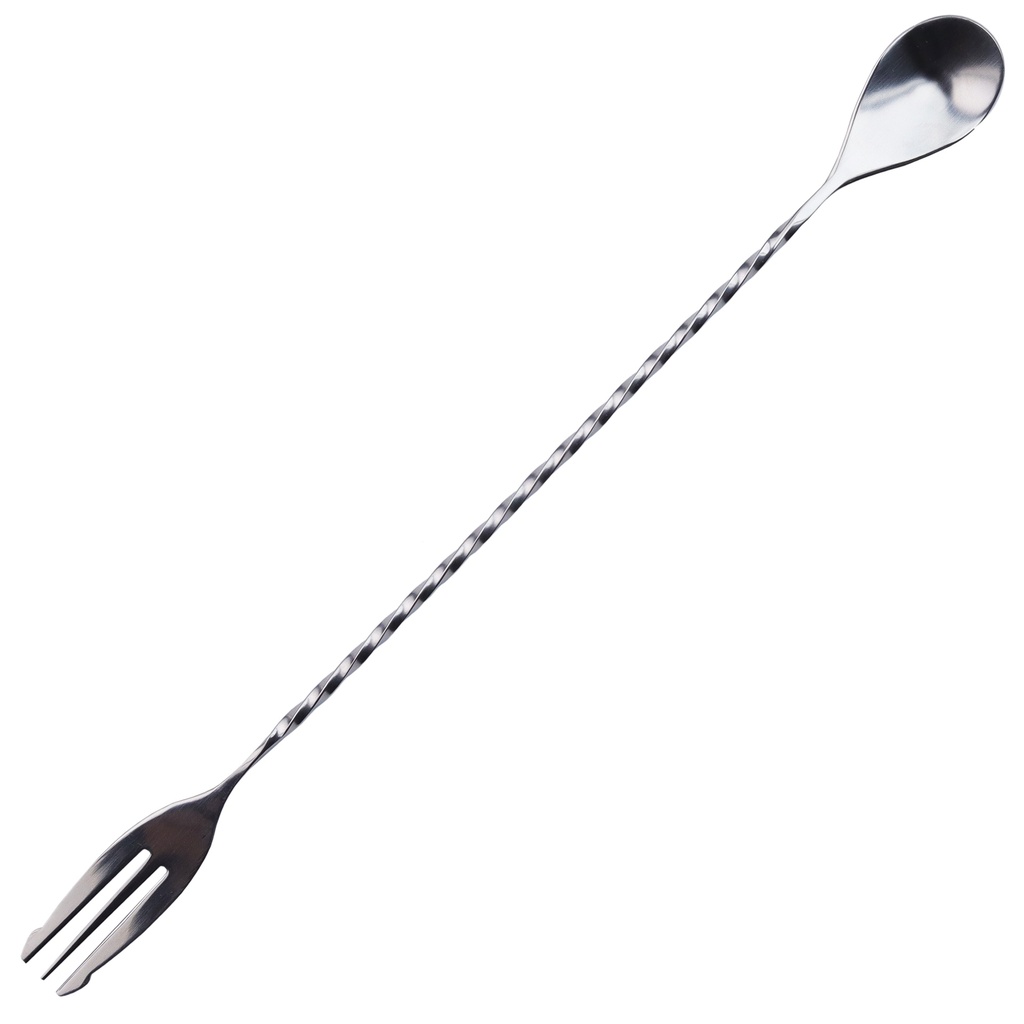Bartender Twisted Double-Ended Spoon and Fork 9" (18-8)