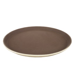[ABS0006] Round Non-Slip Fiberglass Tray 14" (Brown)