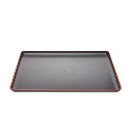 [ABS0012] しるこ盆 黒天朱 40x28 cm