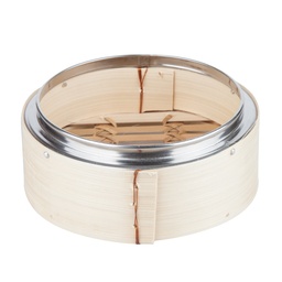 [BSB0004] Bamboo Steamer Base 5" (Stainless Rim)