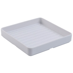 [MLM0187] ถาดชาบูมีร่อง 8 นิ้ว (สีขาวล้วน)