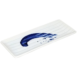 [CRM0644] Maki Sushi Plate 11.75" (Blue Stroke)