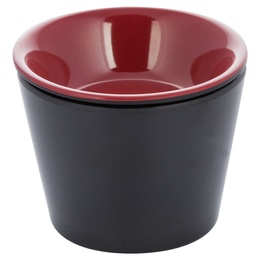 [MLM0128] Soba Cup With Sauce Dish 8.5 cm (Black-Red)
