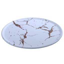 [MLM0228] จานกลม 8.25 นิ้ว White Marble (27-016)