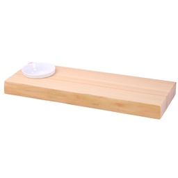 [SET0073] 桧ノタ付プレートーツ穴 陶器セット 36x12x3.2 cm