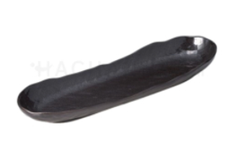 [CRJ0062] Long Plate 12.5" (Kuro Matto Funegata)