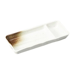 [CRJ0159] White (with Partition) Long Plate 7.5" (Discontinued)