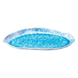 [CRJ0239] Long Plate 14" (Blue Glaze)