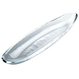 [GLS0118] Oval Hammered Glass Plate 35 cm