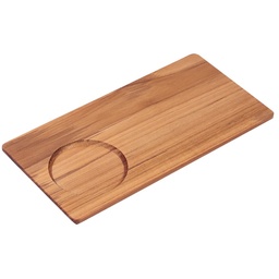 [WOD0089] Teak Wood Tray with Cup Holder 10x20 cm