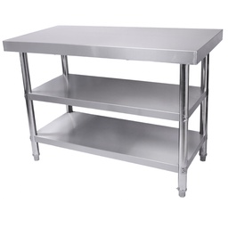 [KAI0175] โต๊ะสเตนเลส (ชั้นวางของ 2 ชั้น) 60x150x85 ซม.