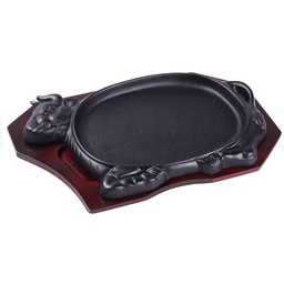 [KJP0910] TOKIWA Cast Iron Cow Shaped Steak Plate 30 cm