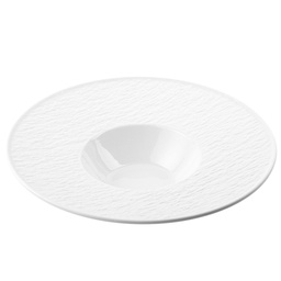 [CRM0920] จานซุปกลมลายหินสีขาว 11 นิ้ว